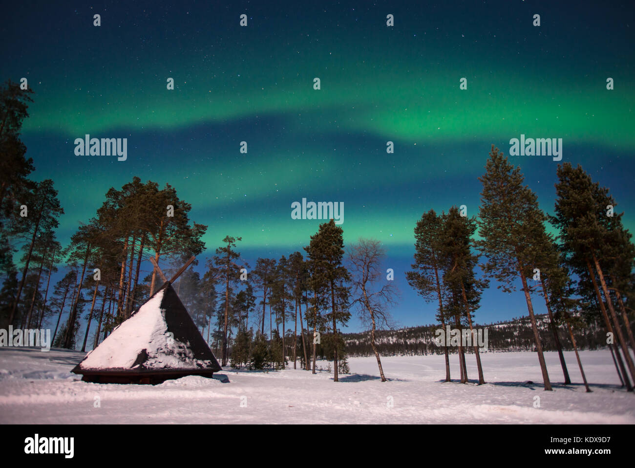 Northern lights, Aurora Borealis in Lapland, Finland Stock Photo Alamy