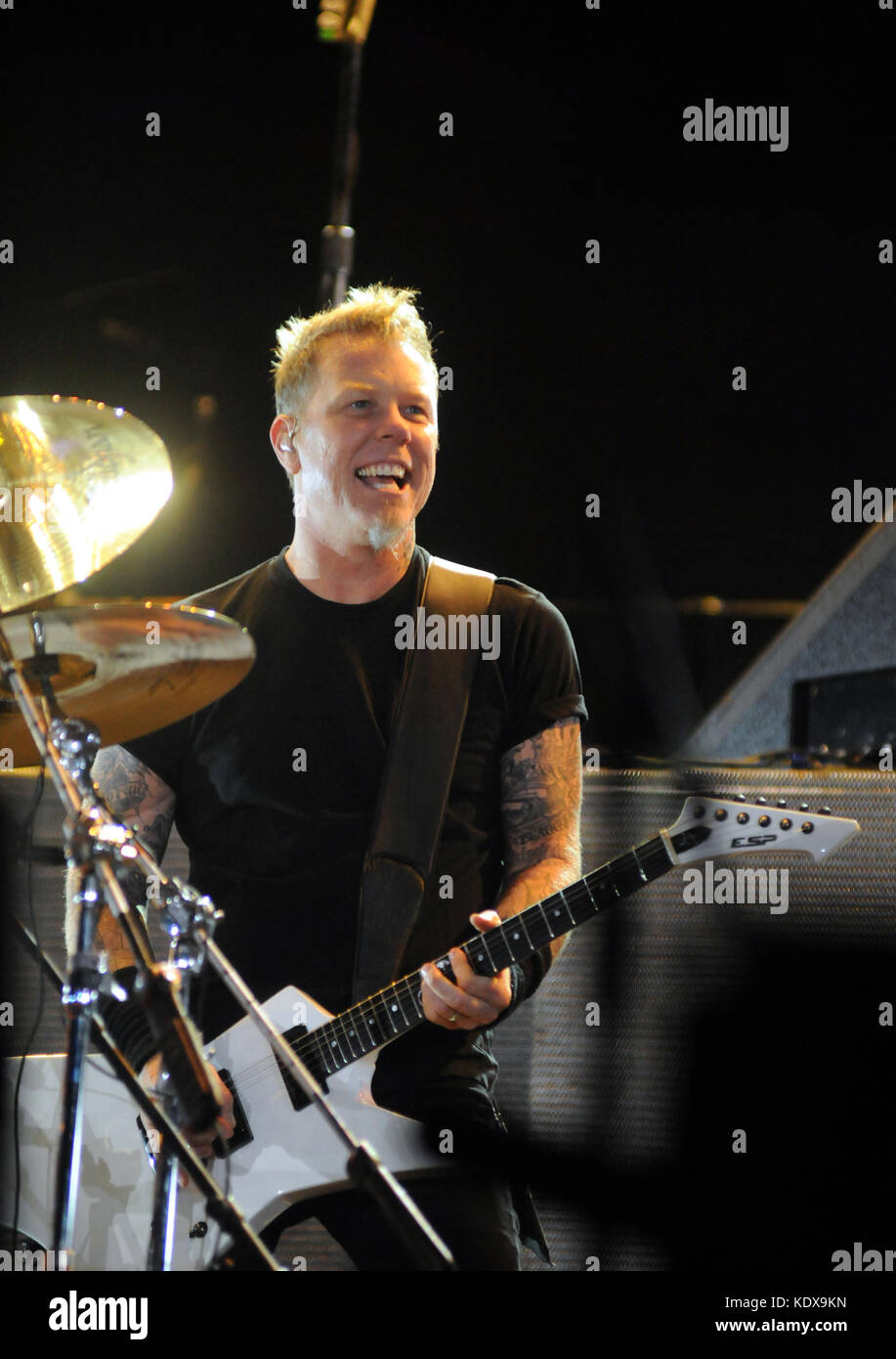 Singer James Hetfield Metallica group show during the Rock in Rio in Rio de Janeiro Stock Photo