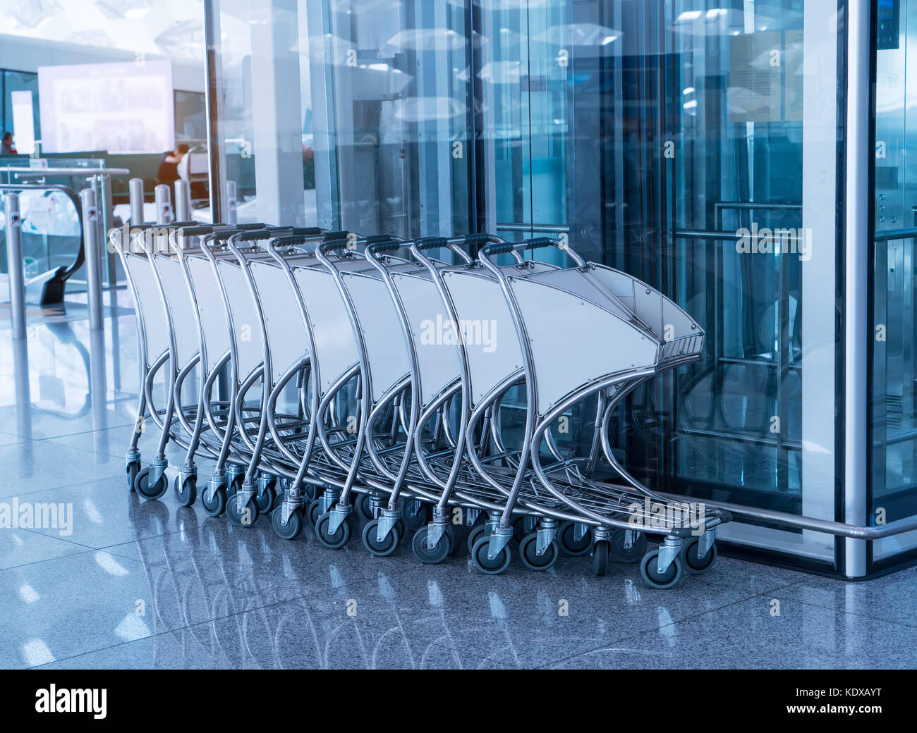 Luggage cart at modern airport Stock Photo Alamy