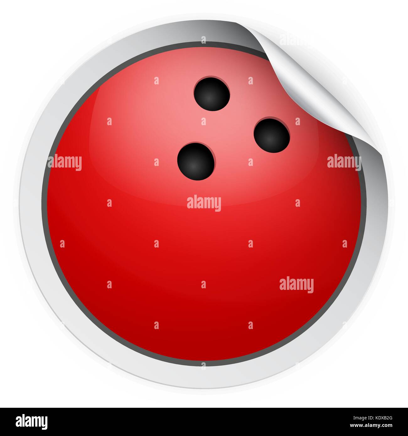 Round Sticker with bowling ball Stock Vector Image & Art Alamy