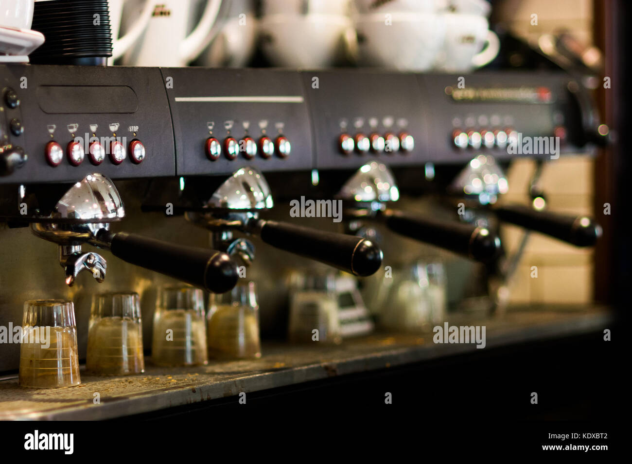 Coffee machines taken in a local cafe Stock Photo
