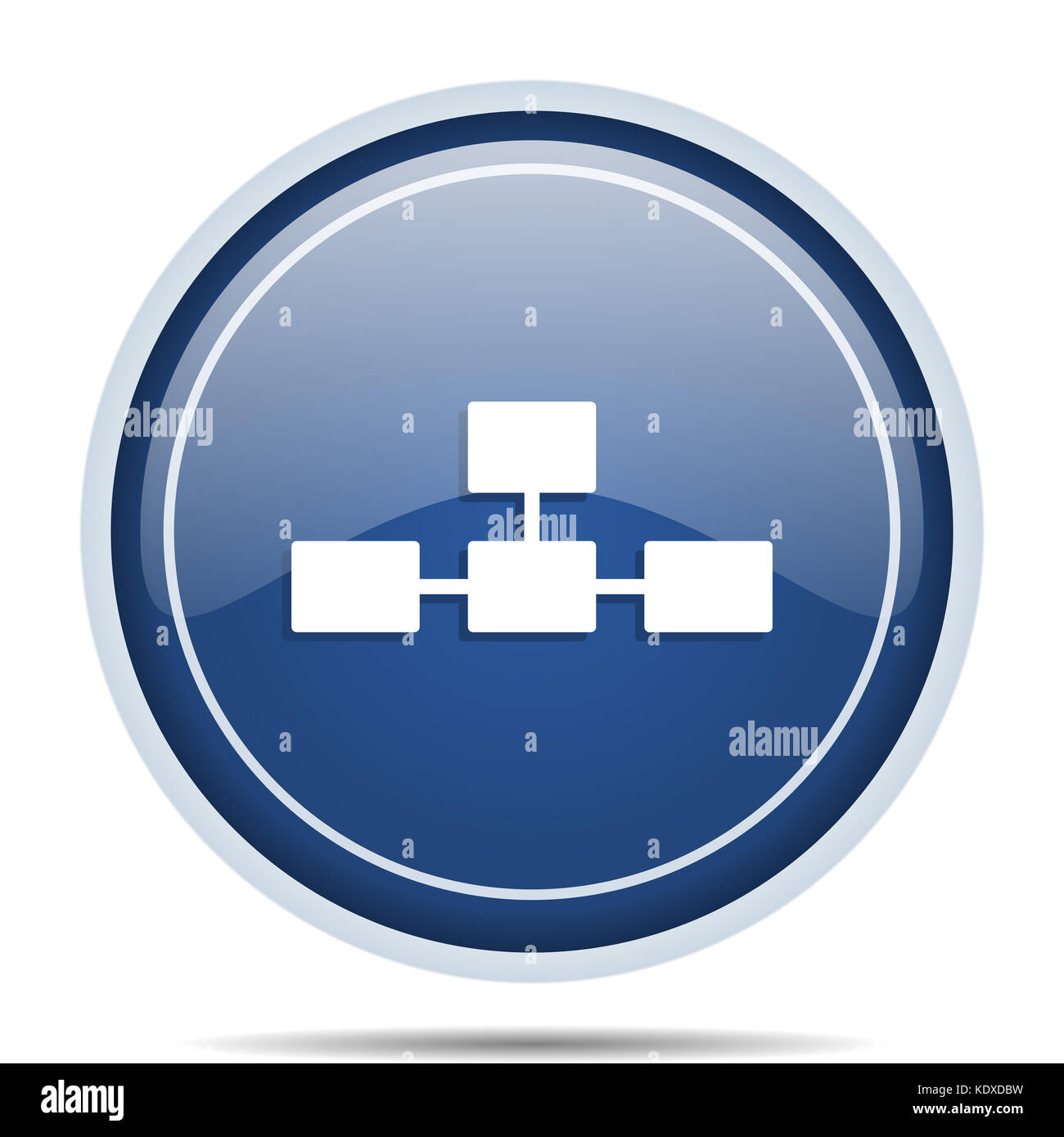 Database blue round web icon. Circle isolated internet button for webdesign and smartphone applications. Stock Photo