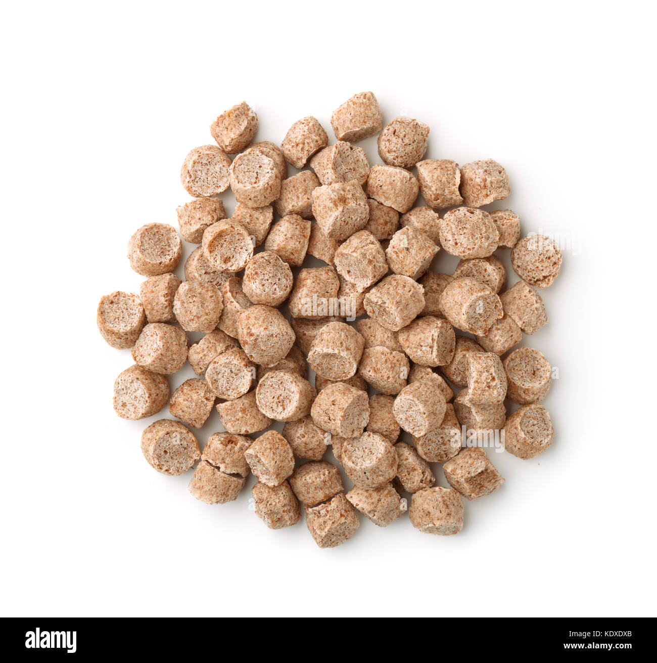 Top view of extruded wheat bran pellets isolated on white Stock Photo -  Alamy