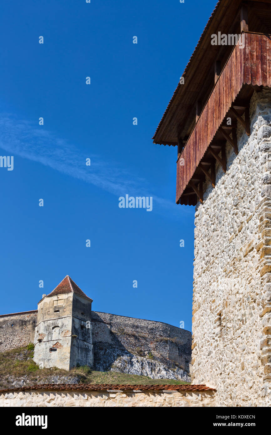 Old medieval fortress in Rasnov city, Brasov county, Romania Stock Photo