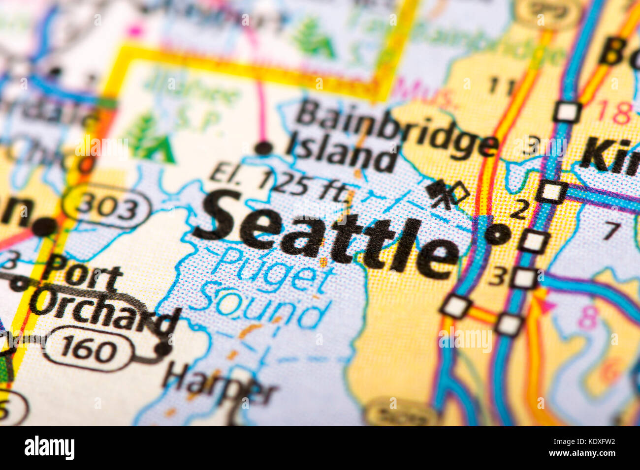Closeup Of Seattle Washington On A Political Map Of The United States Closeup Of Seattle Washington On A Political Map Of The United States KDXFW2