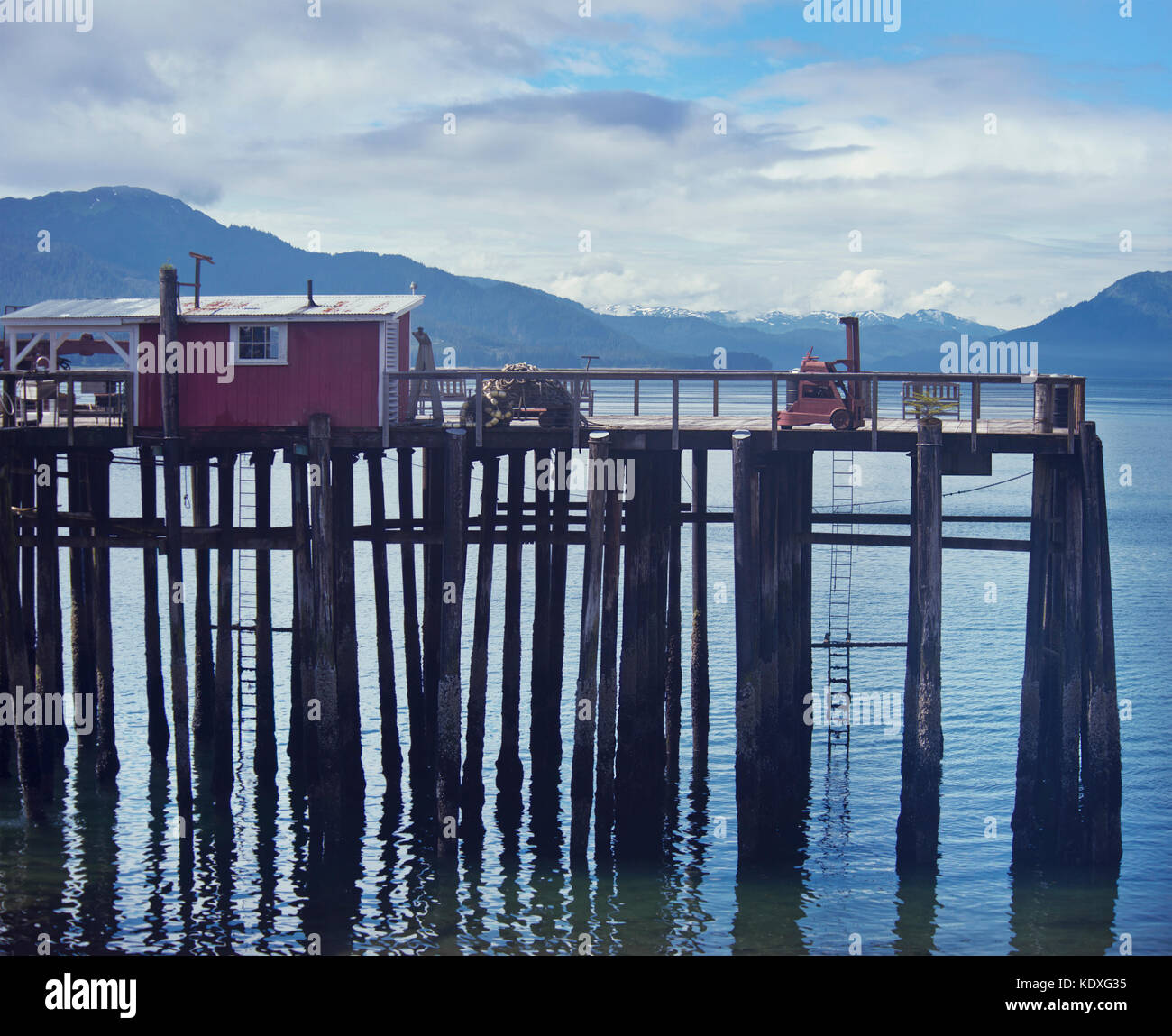 Wooden Platform near the Crab Station Restaurant,Icy Strait Point