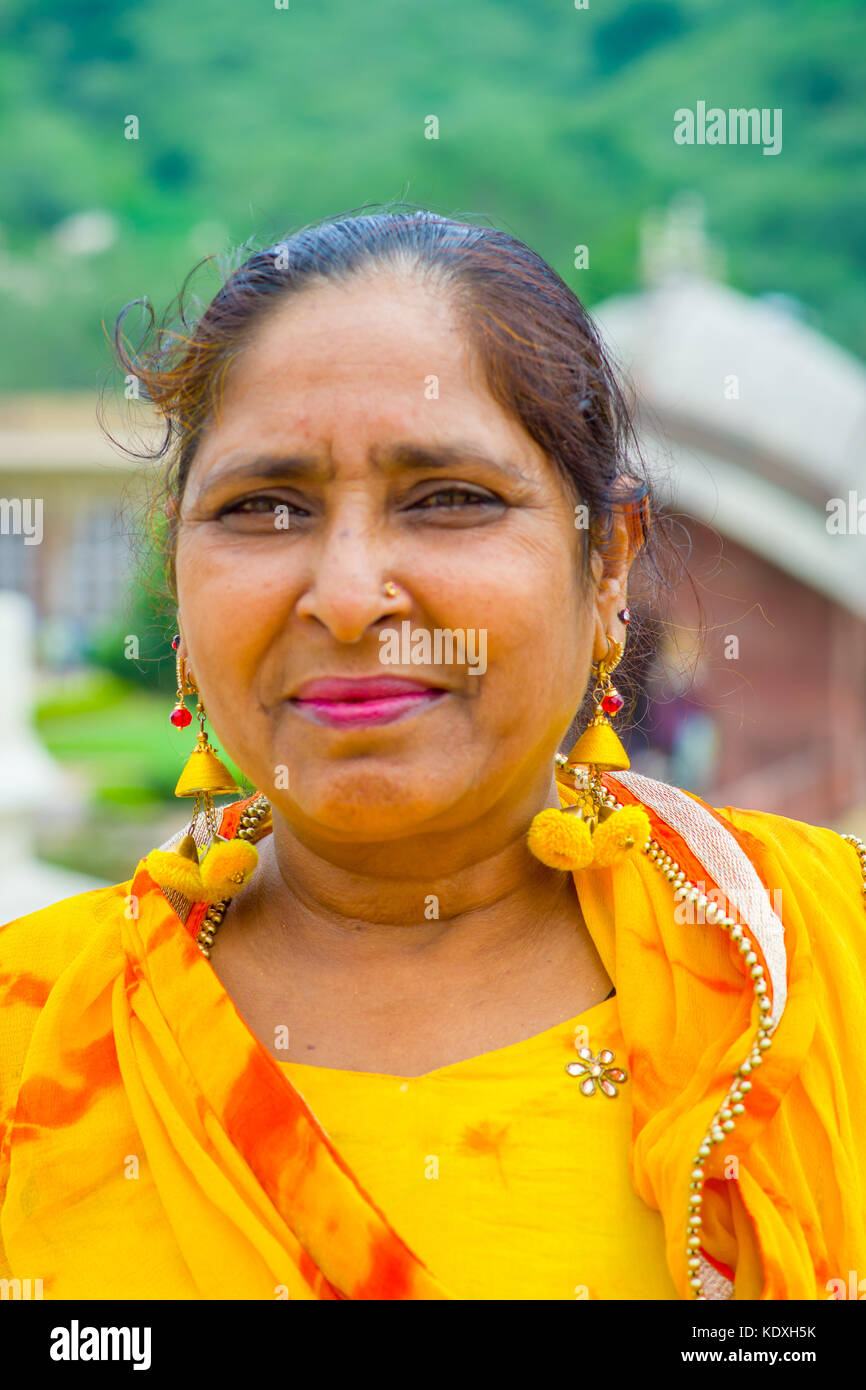 Jaipur, India September 19, 2017 Portrait of an unidentified Indian