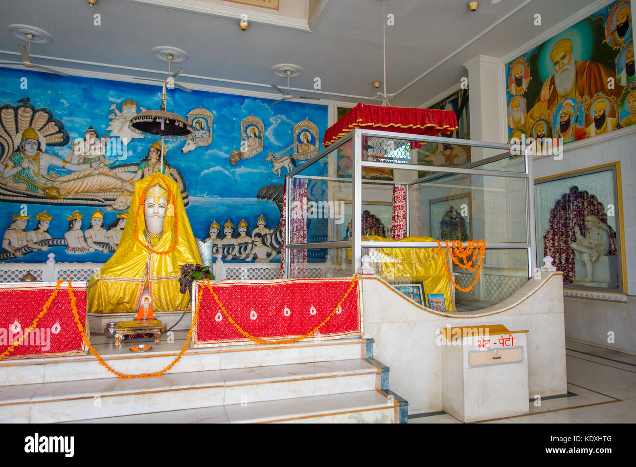 JAIPUR, INDIA - SEPTEMBER 19, 2017: Indoor view of a temple Goddess Kali Ma and God Bhairav Murti in Jaipur local Temple. Statues of Hindu Gods and Goddess in Rajasthan Stock Photo