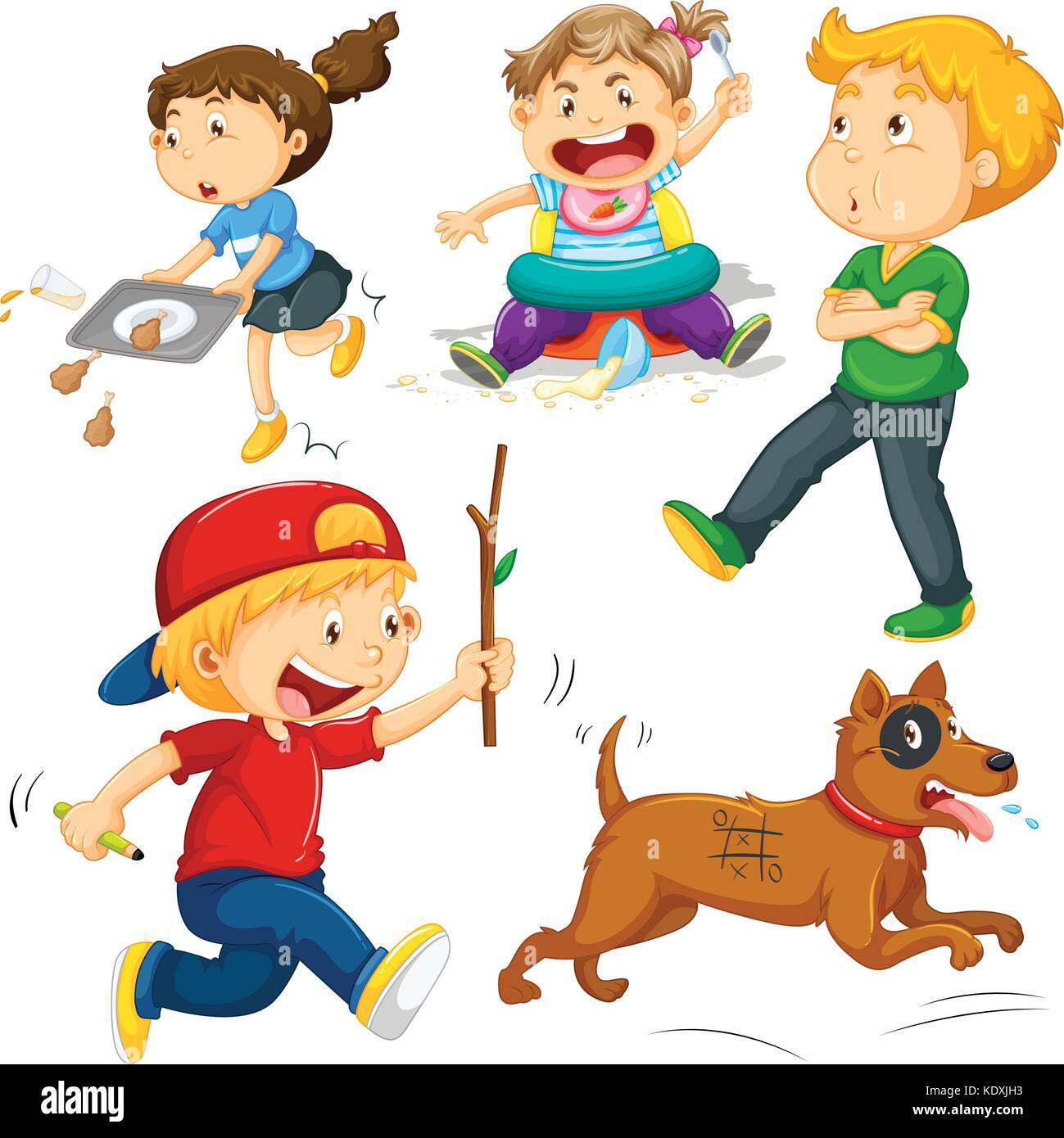Kids in different actions illustration Stock Vector Image & Art - Alamy