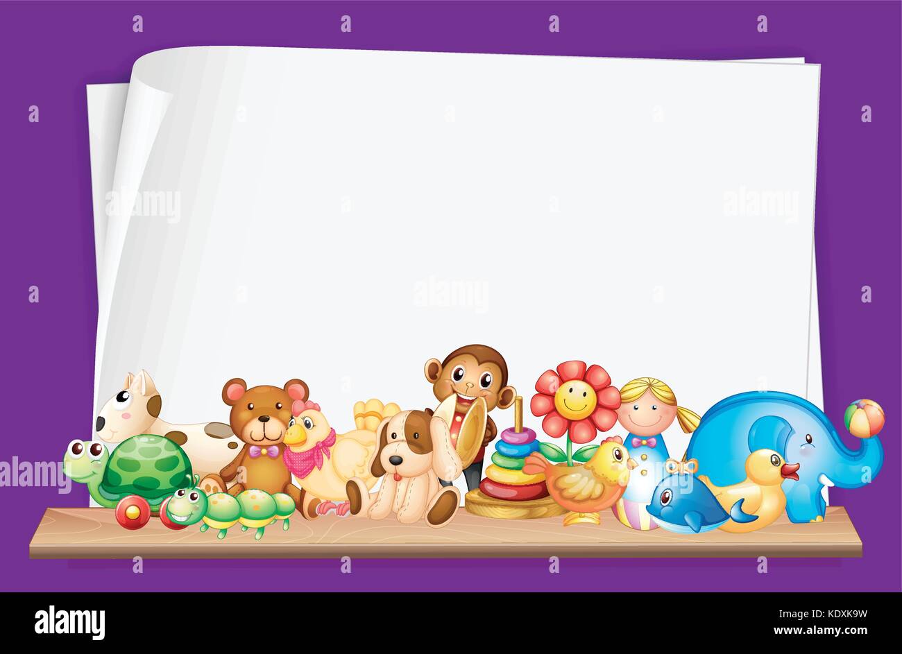 Paper template with lots of toys illustration Stock Vector Image & Art ...