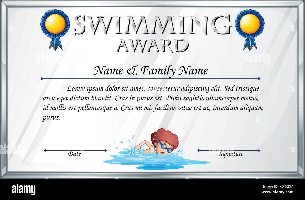 Swimming Certificate High Resolution Stock Photography and Images With Regard To Crossing The Line Certificate Template