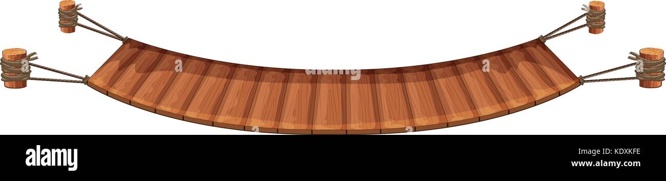 Wooden bridge on white background illustration Stock Vector Image & Art ...