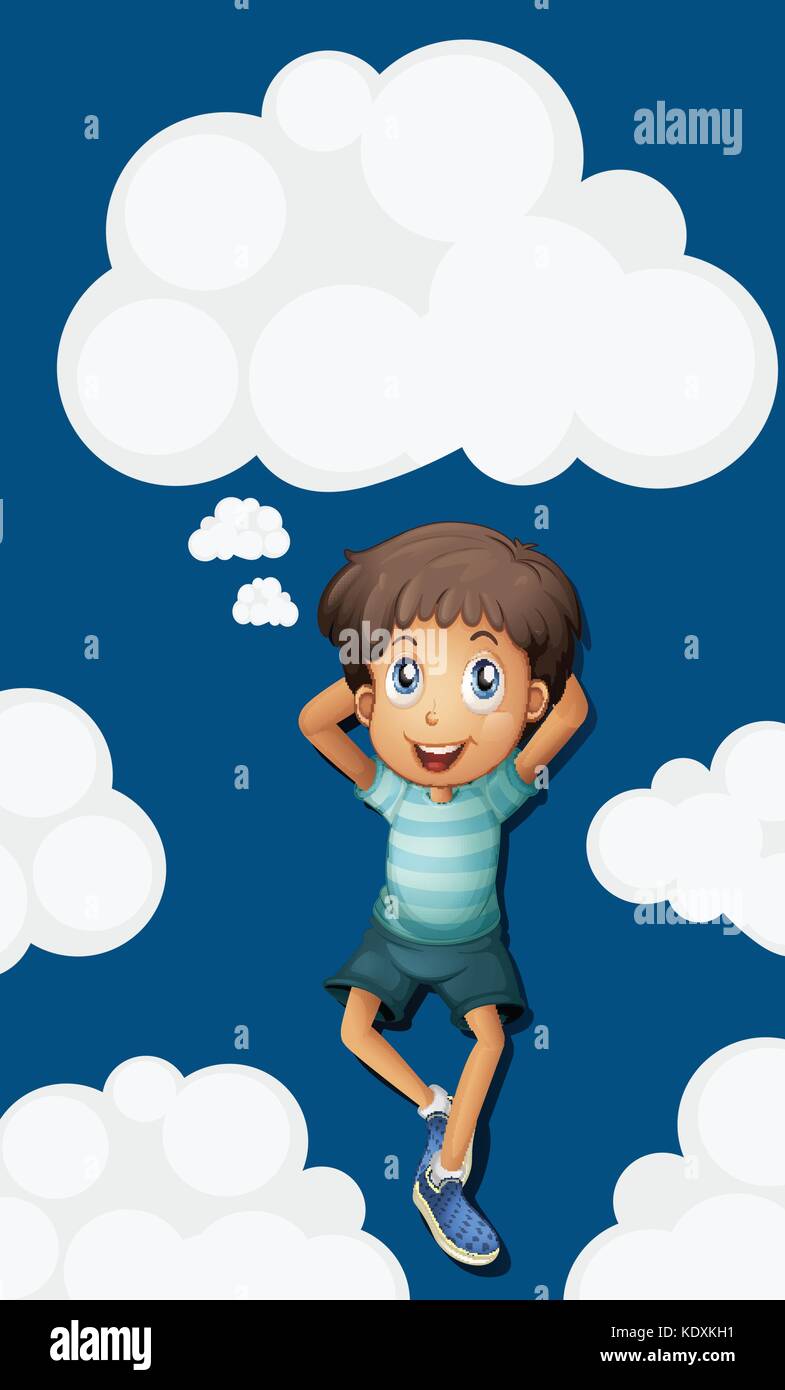 Happy boy on the sky background illustration Stock Vector Image & Art ...