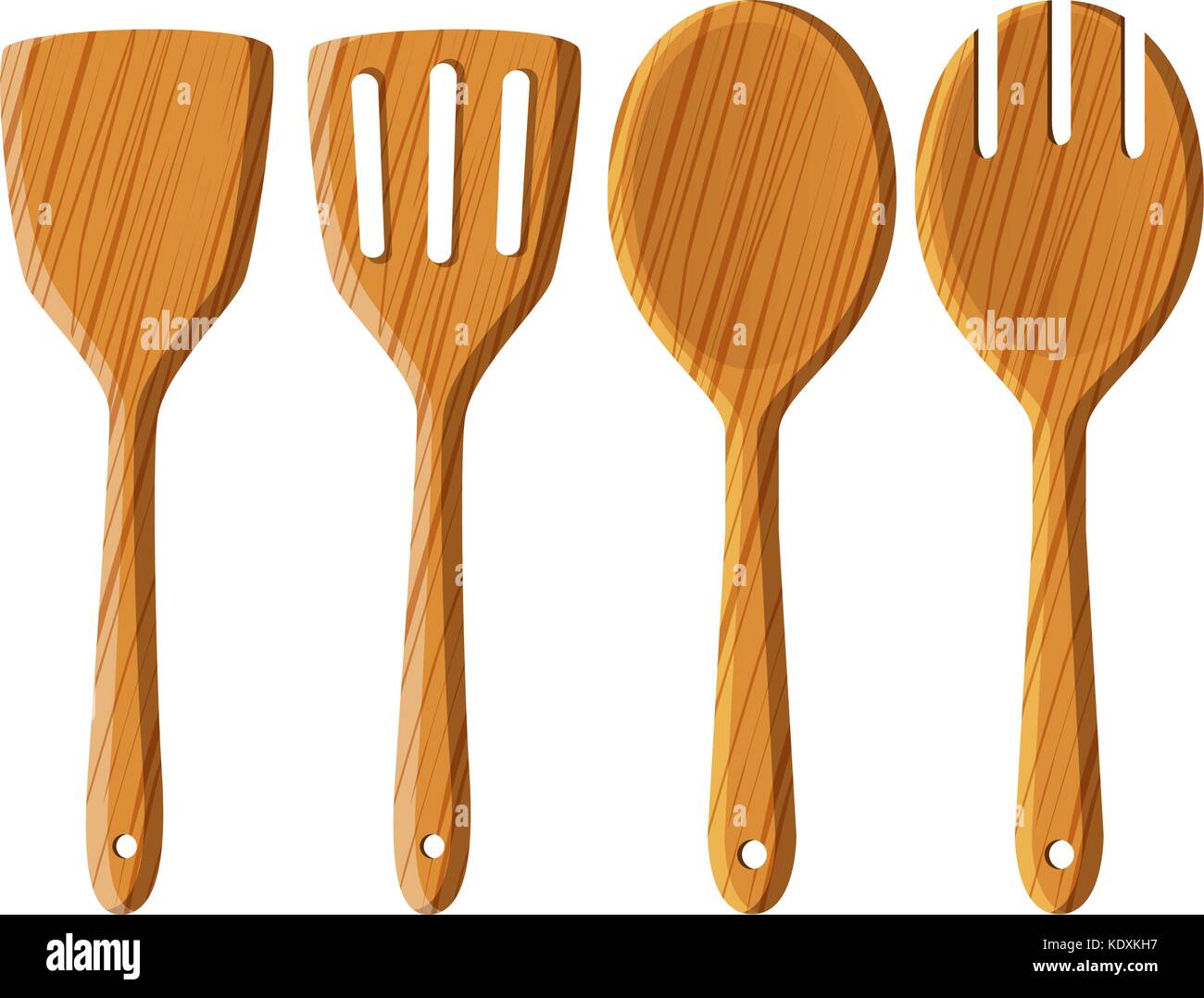 Wooden spoon and spatula illustration Stock Vector Image & Art Alamy