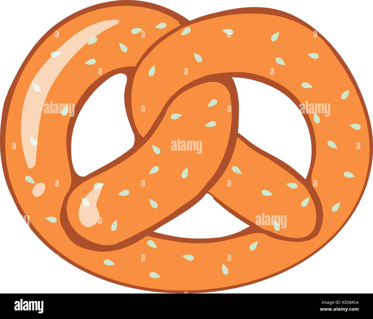 Pretzel bread on white background illustration Stock Vector Image & Art