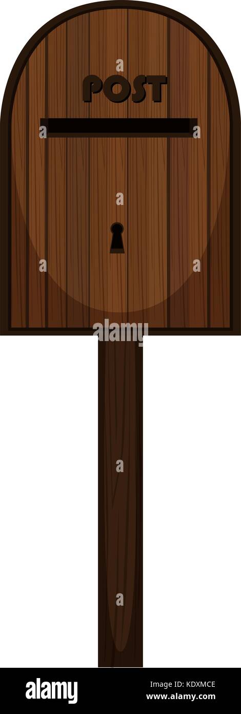 Postbox made of wood illustration Stock Vector