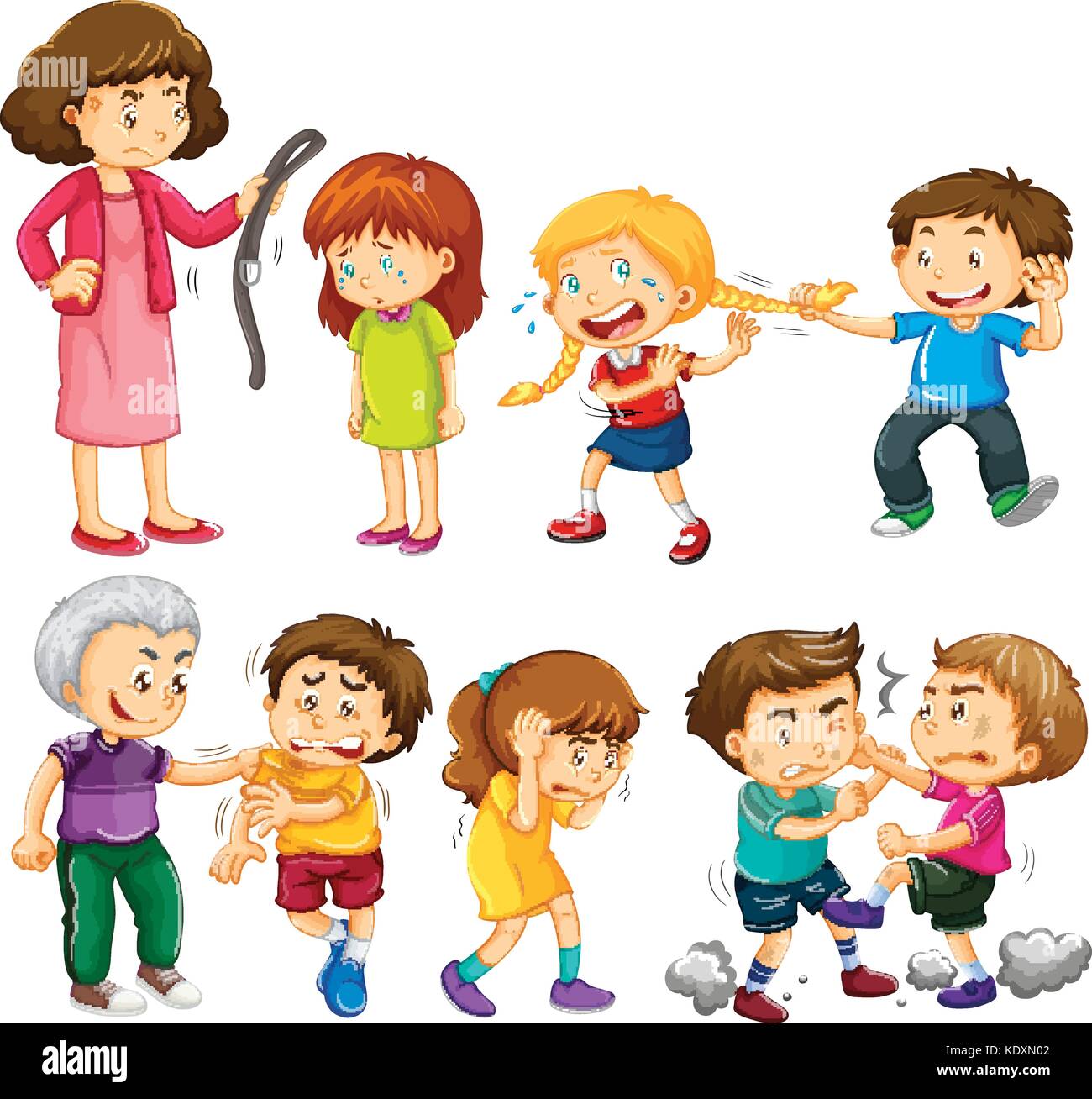 Angry people fighting and bullying illustration Stock Vector Image & Art -  Alamy