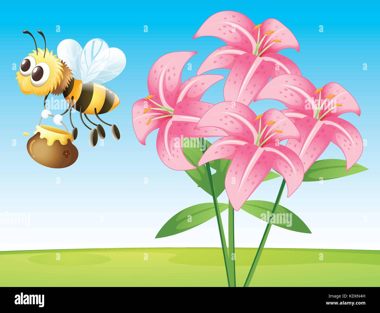 Bee lily vector vectors hi-res stock photography and images - Alamy