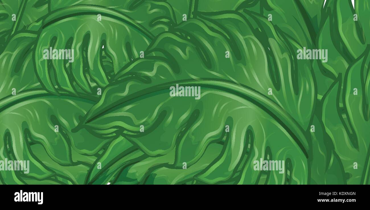 Background design with green leaves illustration Stock Vector Image ...