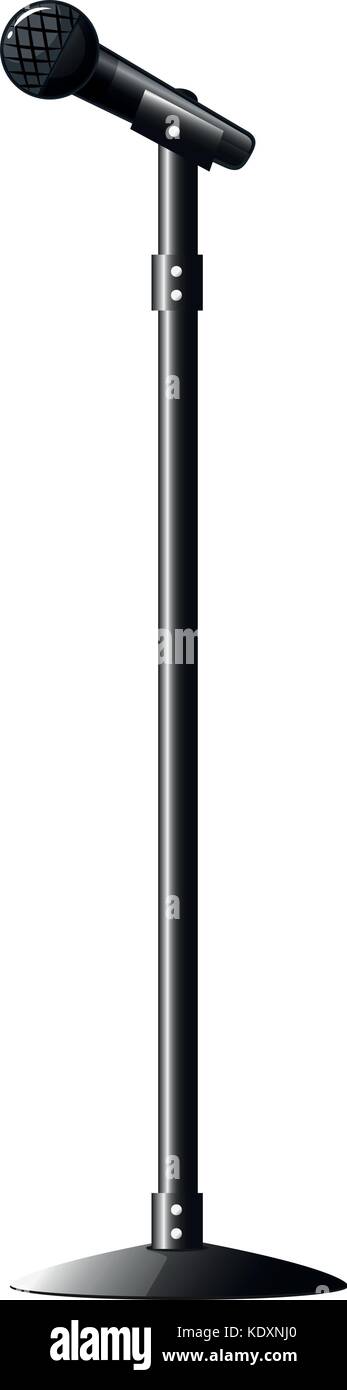 Black microphone with stand illustration Stock Vector Image & Art - Alamy