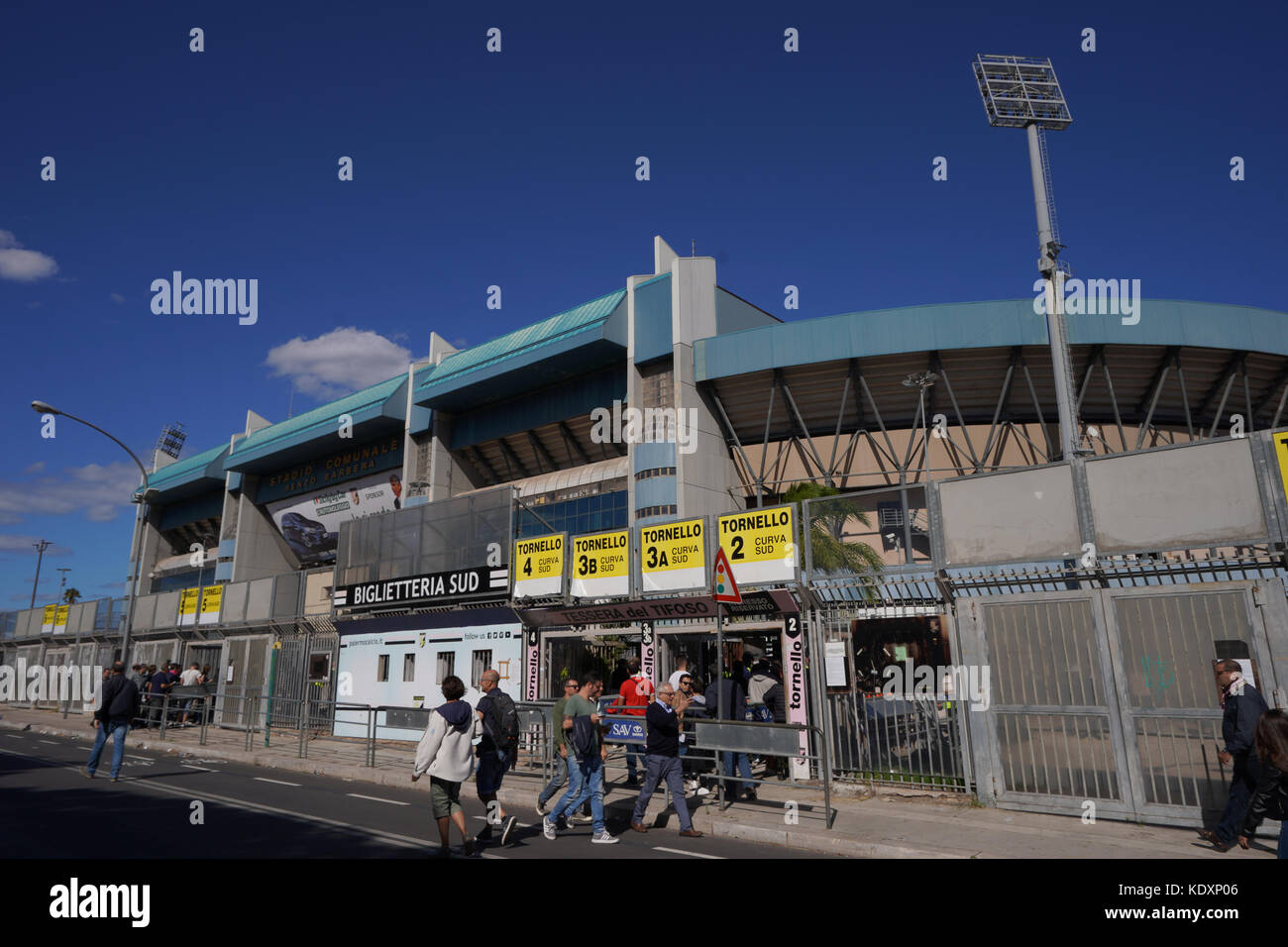 The stadio Renzo Barbera, the home ground of U.S. Cite di Palermo football team before a Serie B match against Parma. From a series of travel photos i Stock Photo