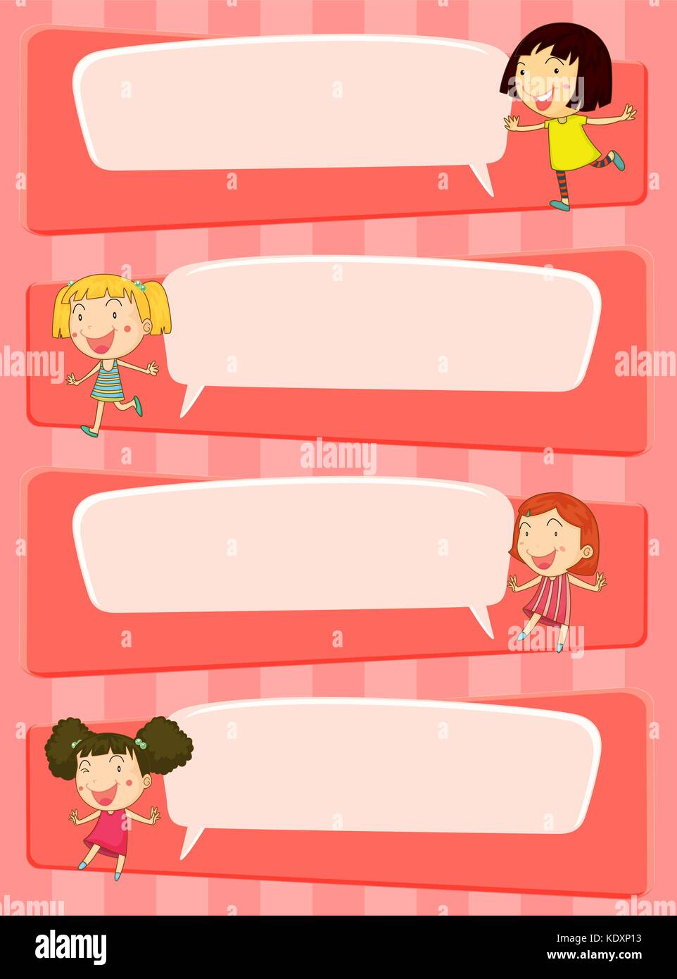 Bubble speech designs with children illustration Stock Vector Image
