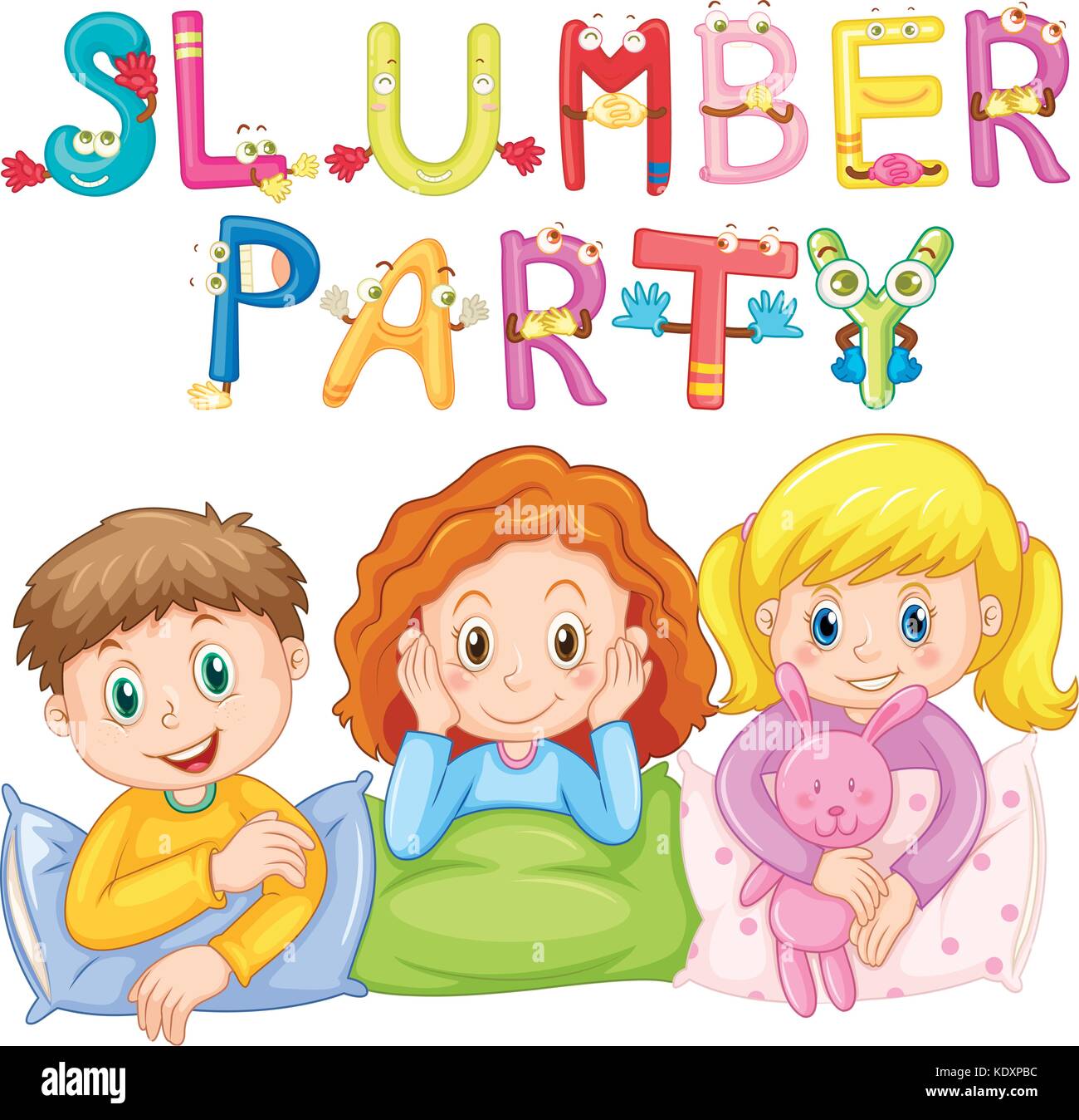 pajama party cartoon clipart