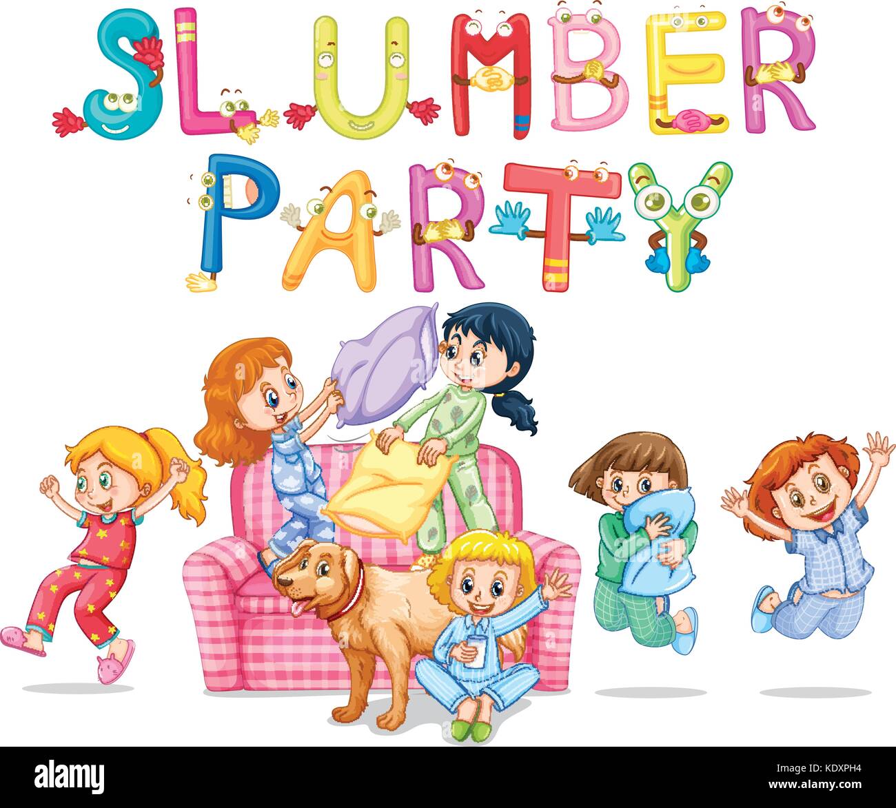 pajama party cartoon clipart