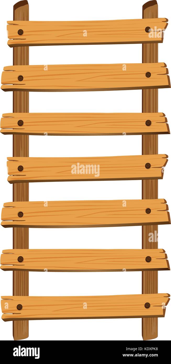 Wooden ladder on white background illustration Stock Vector Image & Art -  Alamy