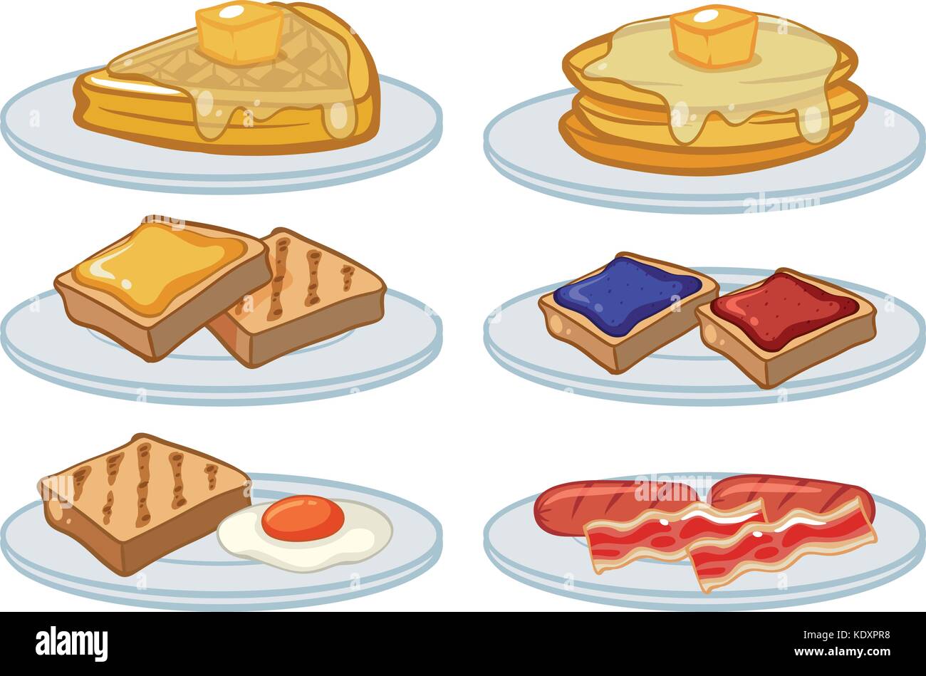 Collection plates tasty food Stock Vector Images - Alamy