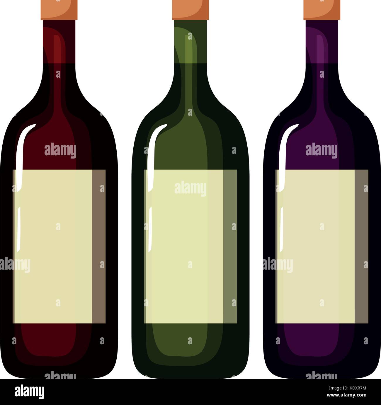 Three bottles of wine with white label illustration Stock Vector Image & Art Alamy