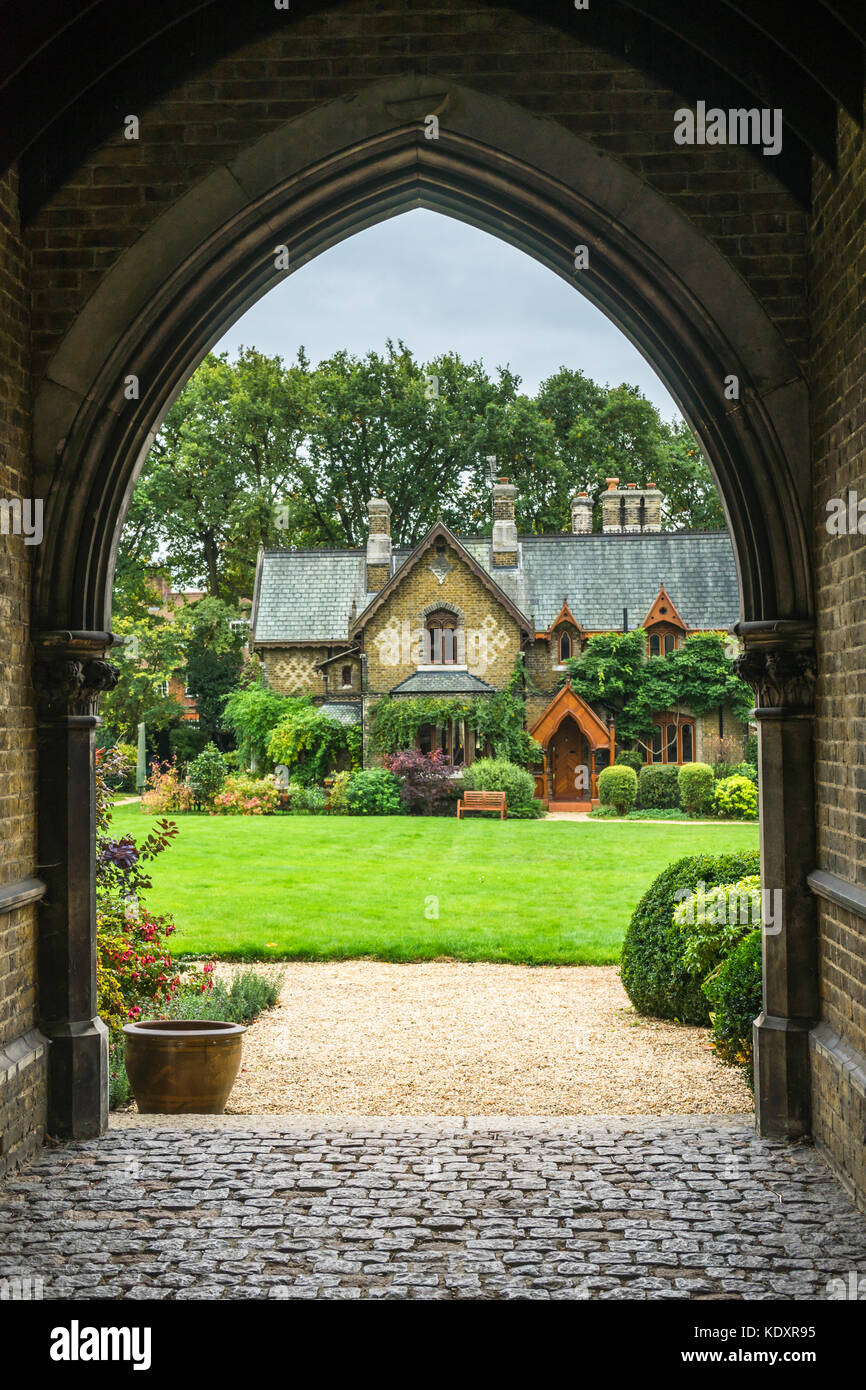 Entrance archway to Holly village in Highgate, North London, England, UK Stock Photo