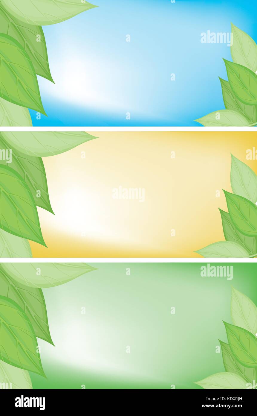 Background template with leaves and sky illustration Stock Vector Image ...