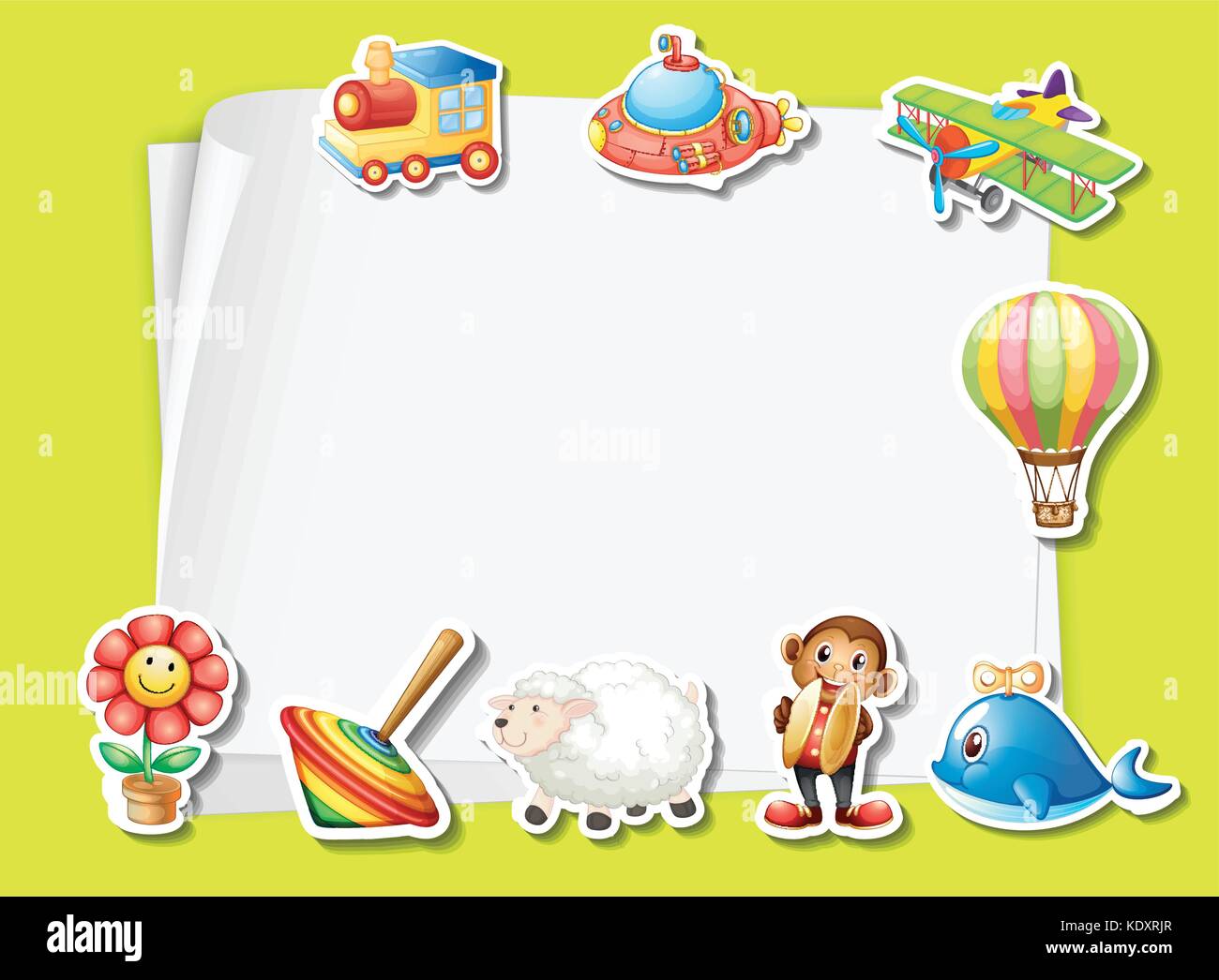 Paper template with many toys illustration Stock Vector Image &amp; Art - Alamy