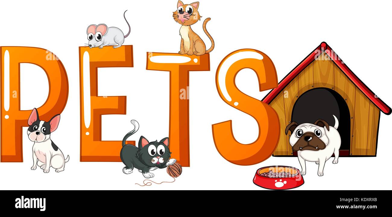 Font design with word pets illustration Stock Vector Image & Art Alamy