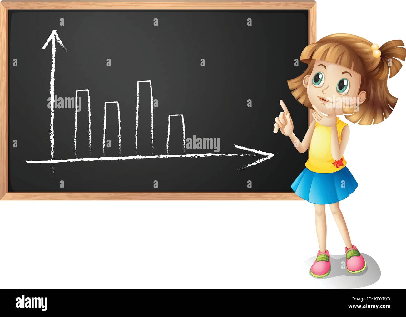 Girl explaining bar charts illustration Stock Vector Image & Art Alamy