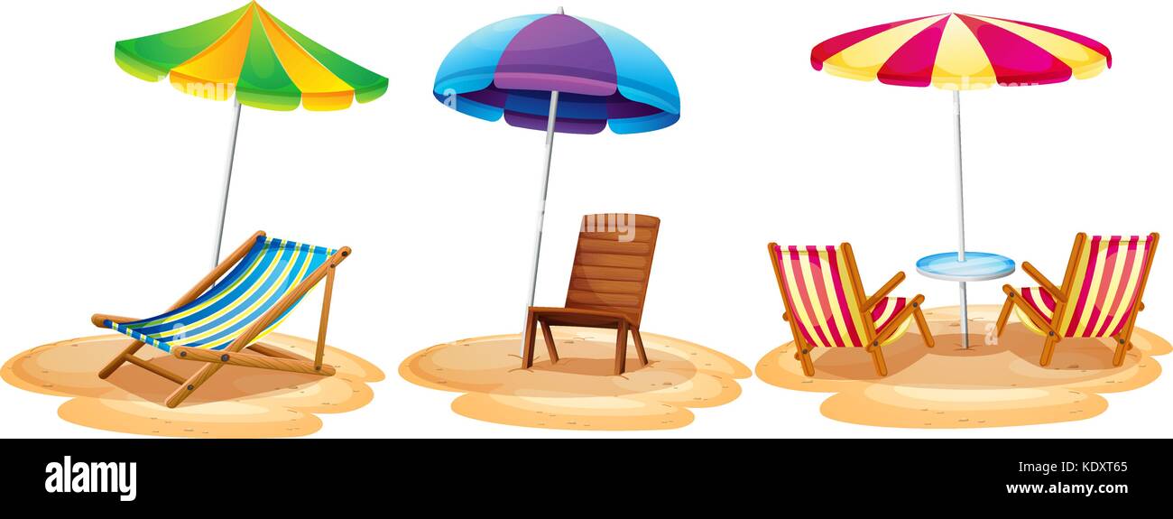Many seats on the beach illustration Stock Vector Image & Art - Alamy