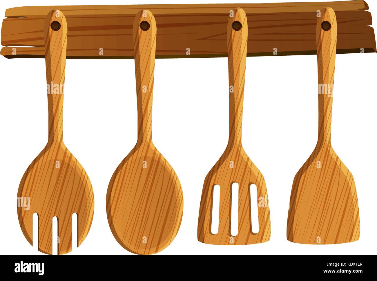 Spoon and spatula hanging on wall illustration Stock Vector Image & Art