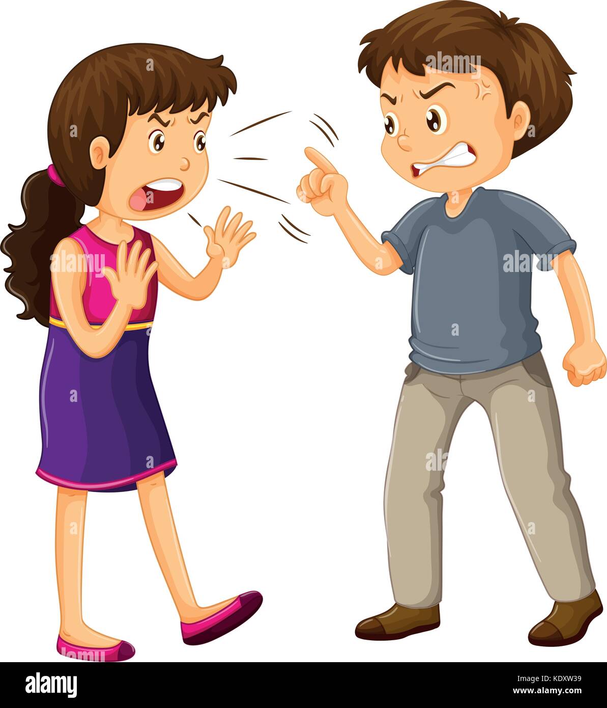 Couple Fight Argue Disagree Mad Stock Vector Images Alamy 