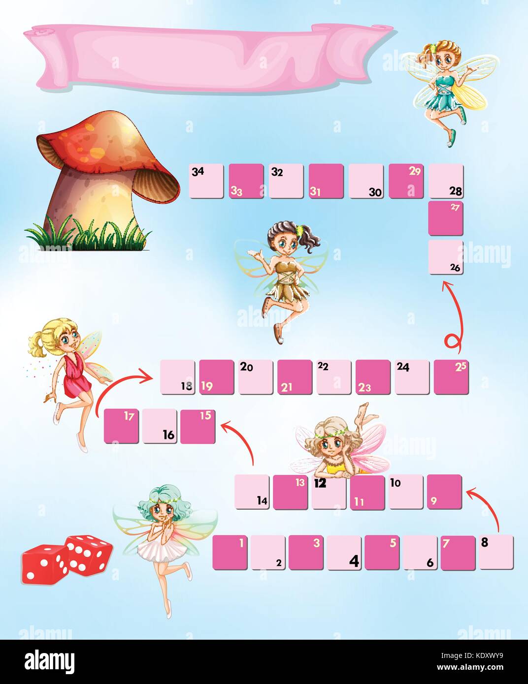 Game template with fairies flying illustration Stock Vector Image & Art ...