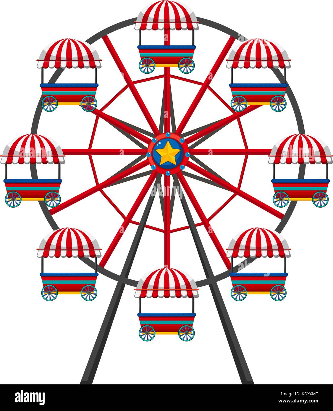 Ferris wheel on white background illustration Stock Vector