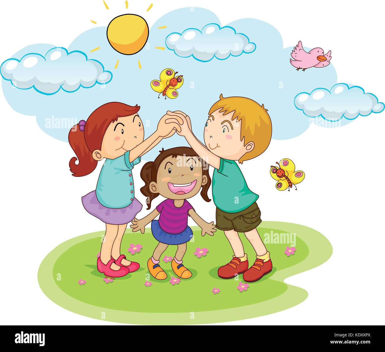 Children playing game in the park illustration Stock Vector Image & Art ...