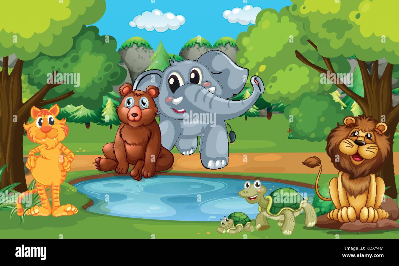 Wild animals living in the forest illustration Stock Vector Image & Art - Alamy Wild animals living in the forest illustration Stock Vector Image & Art - Alamy