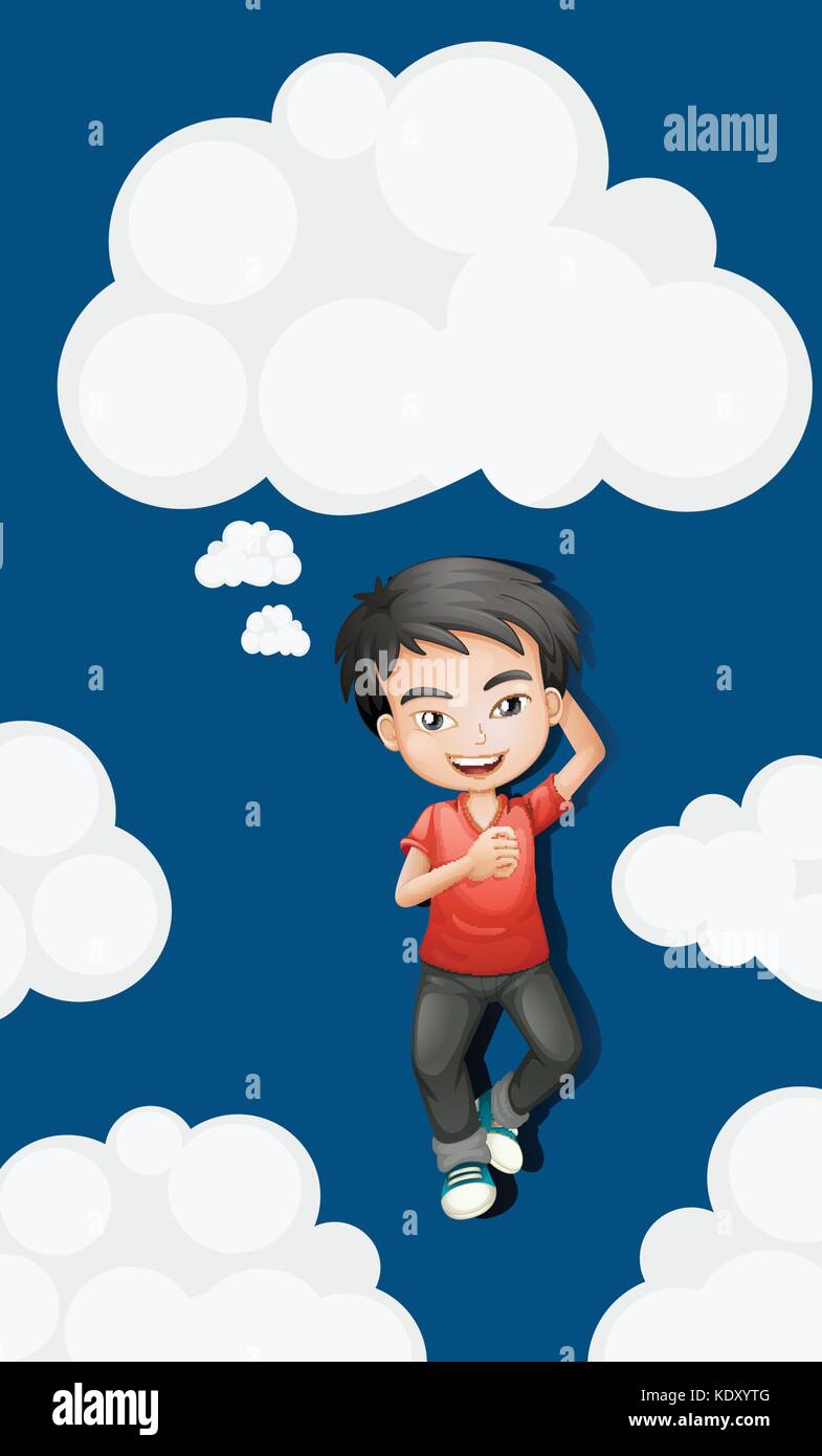 Sky background with happy boy illustration Stock Vector Image & Art - Alamy