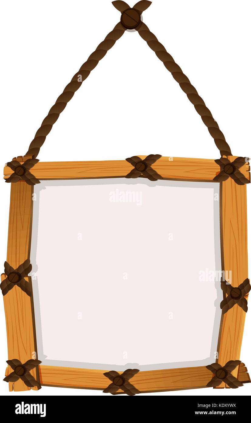 Wooden frame hanging on wall illustration Stock Vector Image & Art - Alamy