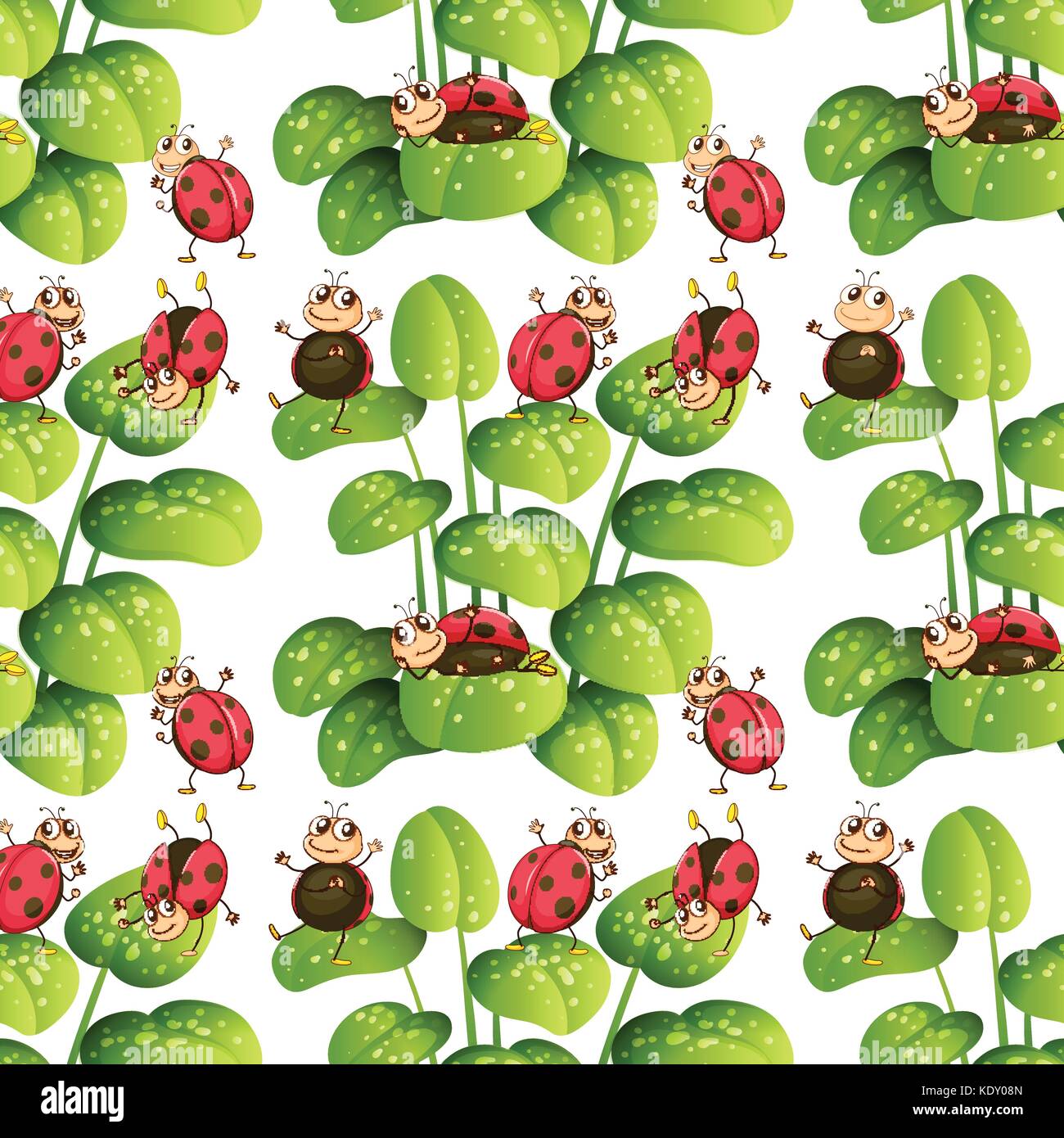 Seamless background design with ladybugs illustration Stock Vector ...