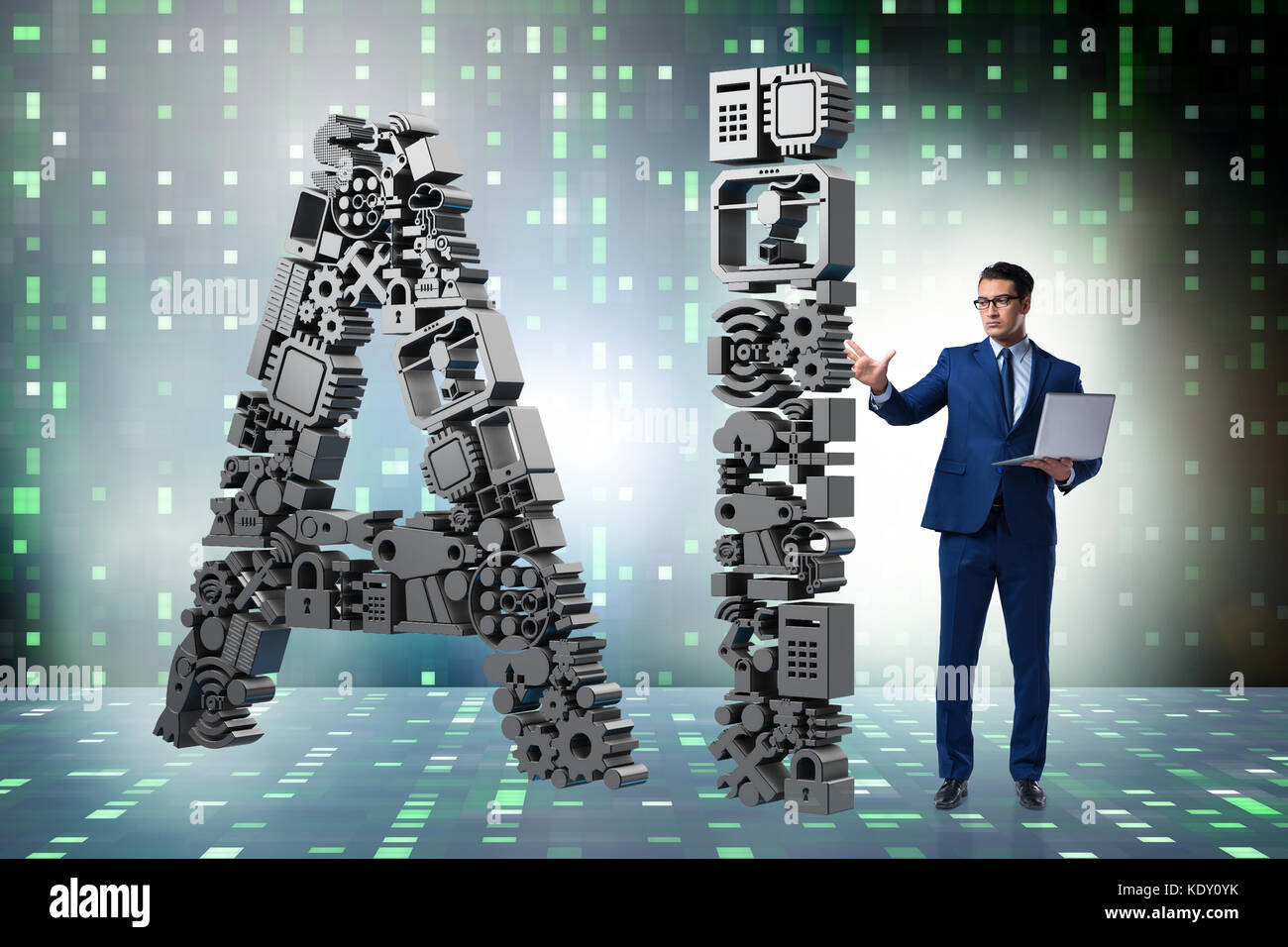 Artificial intelligence concept with businessman Stock Photo - Alamy