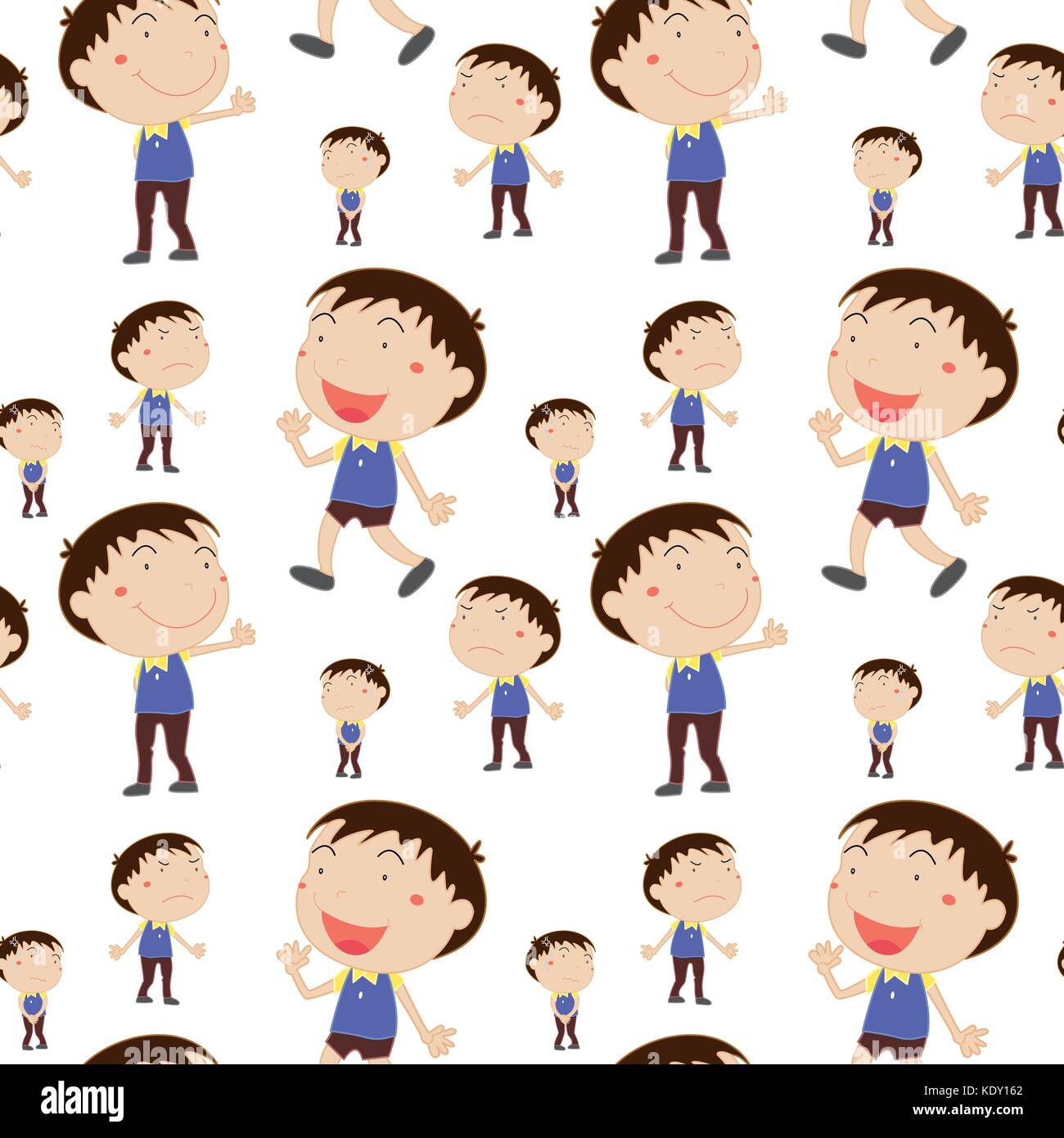 Seamless background with boys smiling illustration Stock Vector Image ...