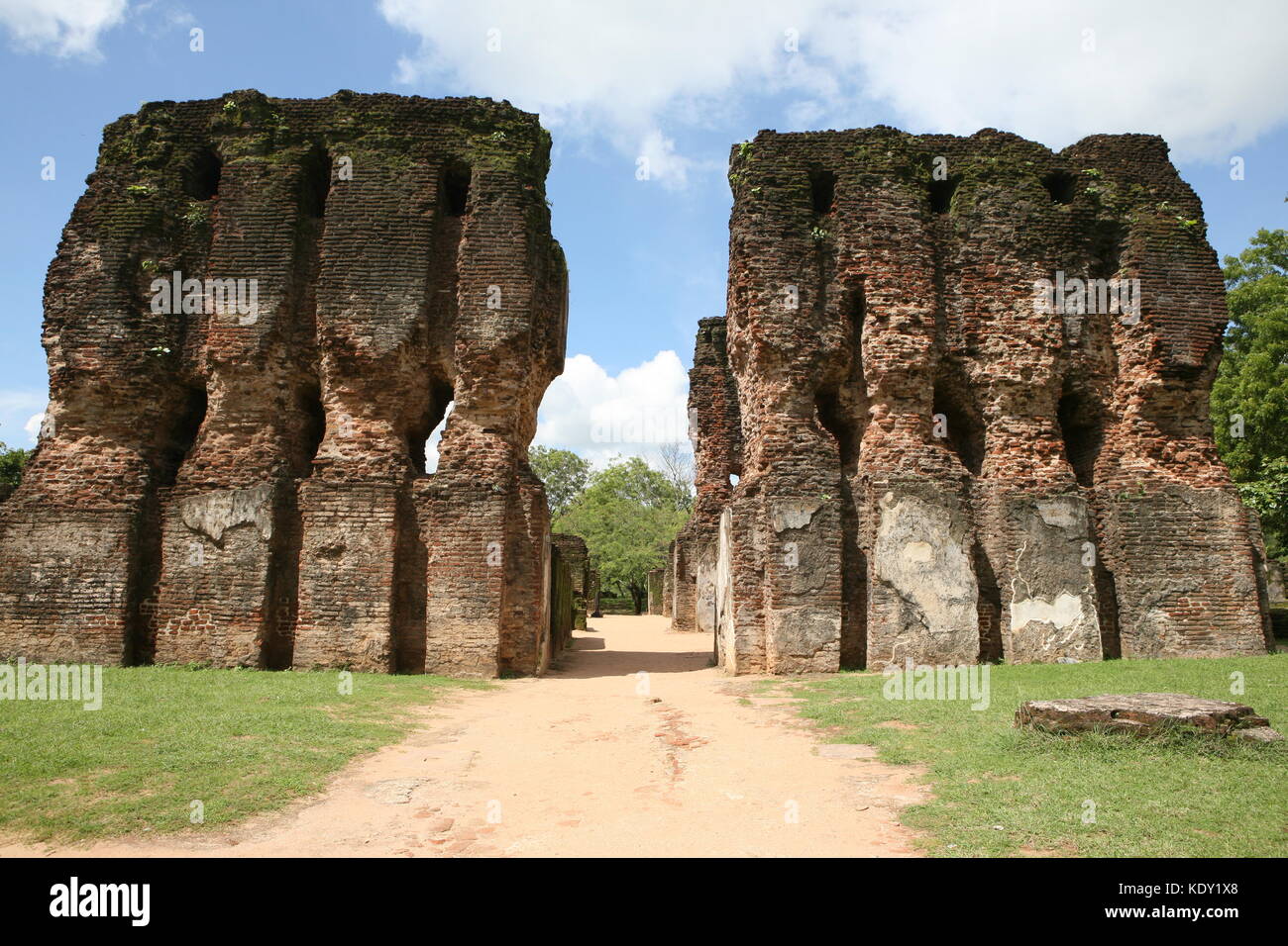 Royal palace of King Parakramabahu in Polonnaruwa - Sri Lanka Stock Photo