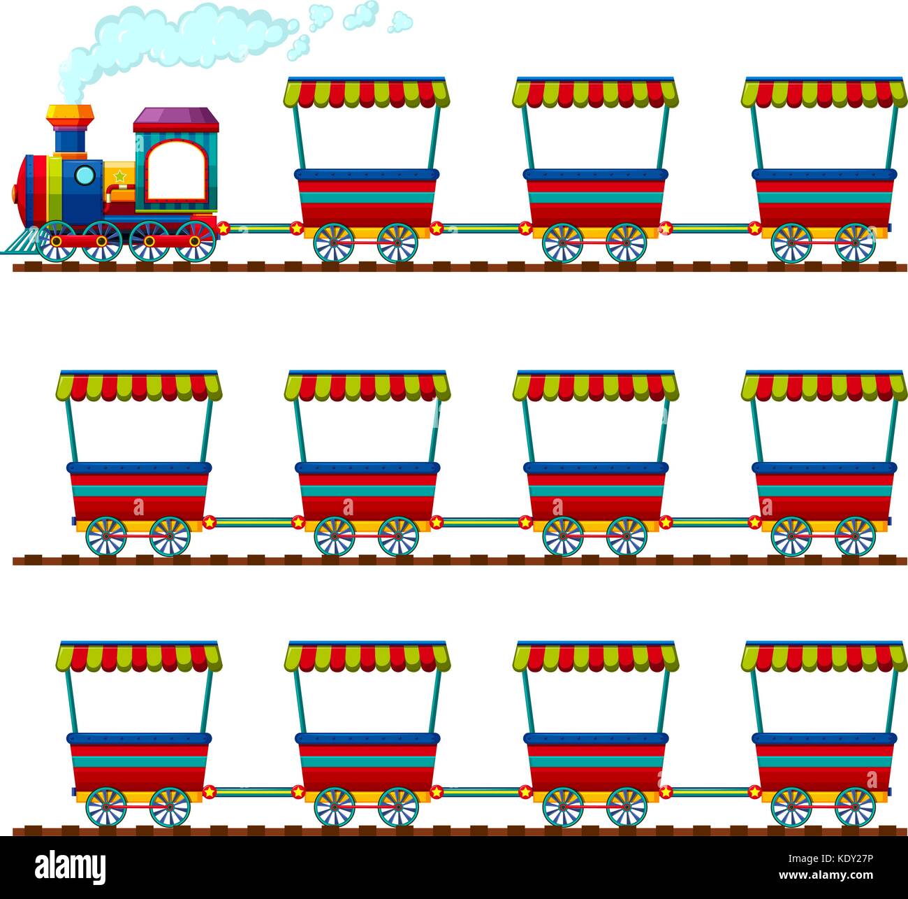 Train and many carts on track illustration Stock Vector Image & Art Alamy